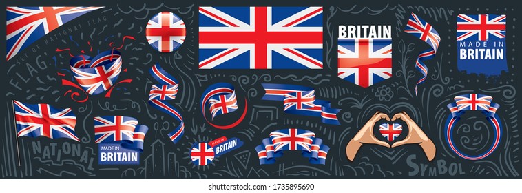 United Kingdom flag, vector illustration on a white background