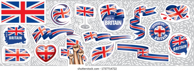 United Kingdom flag, vector illustration on a white background