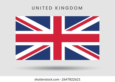 United Kingdom flag vector illustration on a white background. Flat style.