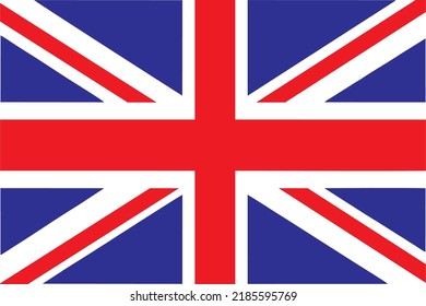 Vector de bandera del Reino Unido (blanco azul rojo)