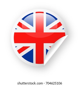 United Kingdom Flag Vector Round Corner Paper Icon - Illustration