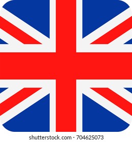 United Kingdom Flag Vector Square Flat Icon - Illustration