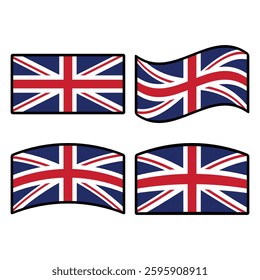 United kingdom flag wave vector illustration modern simple design