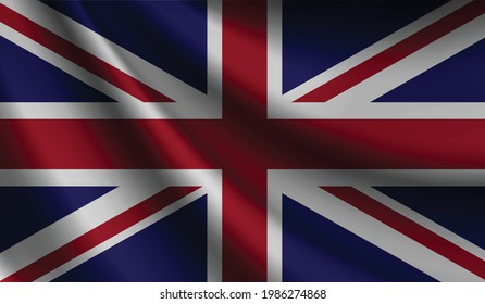 United Kingdom flag waving. background for patriotic and national design. vector illustration  