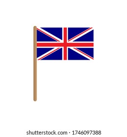 United Kingdom flag with wooden pole vector design