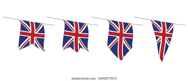 United Kingdom Flags Vertical Configuration, vector illustration isolated, eps