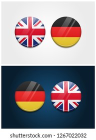 United Kingdom and Germany Round Flags