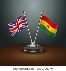 United Kingdom - Ghana Cooperation Flag, Dark gradient color Background