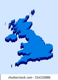 United Kingdom Of Great Britain - 3d Map