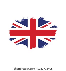 united kingdom great britain flag splash brush effect icon vector