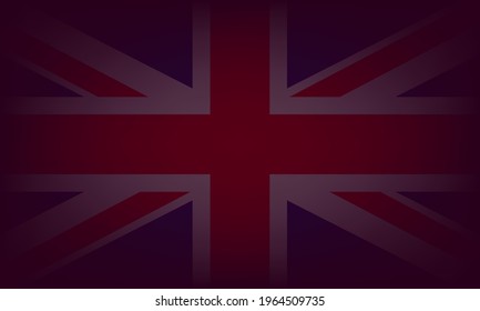 Flagge des Vereinigten Königreichs Großbritannien und Nordirland. UK-Flagge dunkler Hintergrund. Vektorgrafik EPS10