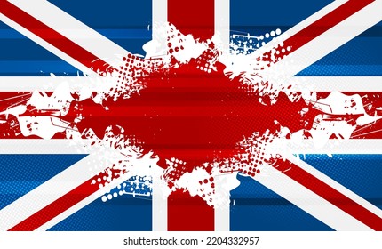 The United Kingdom of Great Britain and Northern Ireland abstract concept grunge flag. Vector design