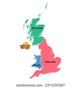 Das Vereinigte Königreich Großbritannien und Nordirland Karte, detaillierte Web-Vektorgrafik .