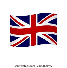 United Kingdom of Great Britain and Northern Ireland flag - simple wavy vector icon with shading.