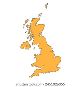 The United Kingdom of Great Britain and Northern Ireland map, detailed web vector illustration .