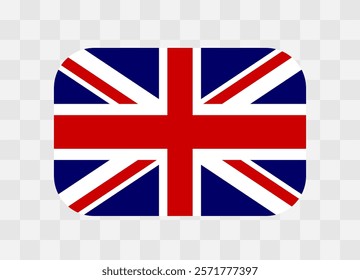 United Kingdom of Great Britain and Northern Ireland flag - rounded rectangle colorful flag representing a country cultural identity and heritage. The essence of national pride and unity. Vector flag