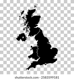 The United Kingdom of Great Britain and Northern Ireland map, detailed web vector illustration .