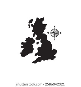 The United Kingdom of Great Britain and Northern Ireland map, detailed web vector illustration .