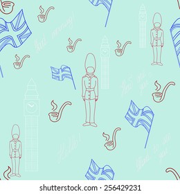 United kingdom of Great Britain symbols pattern cyan color