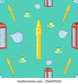 United kingdom of Great Britain symbols pattern green color