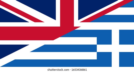 bandera del reino Unido y la greca. fondo vectorial