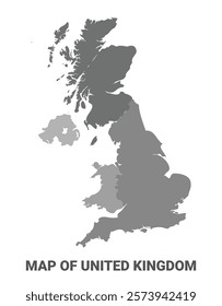 United Kingdom 
Greyscale political map simple flat illustration