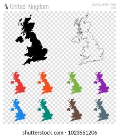 United Kingdom high detailed map. Isolated black country outline. Vector illustration.