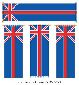 united kingdom horizontal and vertical banners isolated on white