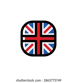 United Kingdom Icon , National Flag Square Symbol .