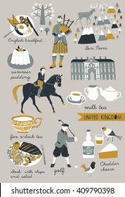 United Kingdom. illustrations set.