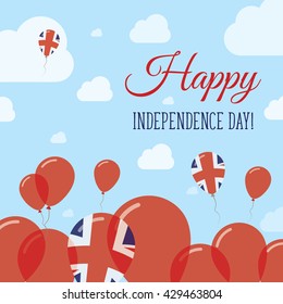 United Kingdom Independence Day Flat Patriotic Design. British Flag Balloons. Happy National Day United Kingdom Vector Patriotic Design. Celebration Balloons Patriotic Design.