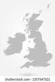 United Kingdom Infographic Element, UK, Great Britain Map, Border - Vector