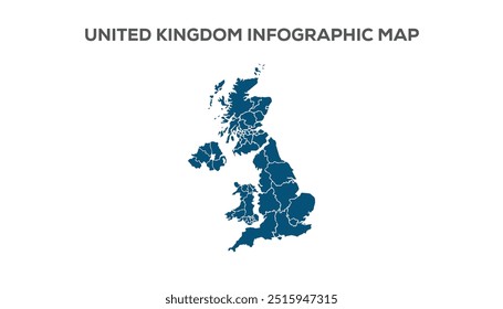 United Kingdom Infographic Map, Very high resolution United Kingdom map, isolated on white background. Infographic, Flat Earth, Globe similar worldmap icon. annual report, Travel worldwide, map silhou