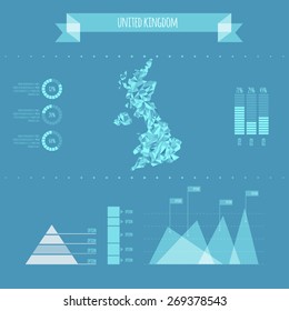 United Kingdom Infographic Report Template - Vector Illustration