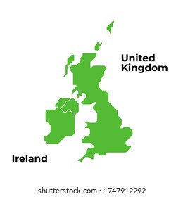 united kingdom, ireland, british, england, great britain map icon, illustration vector. suitable for many purposes.