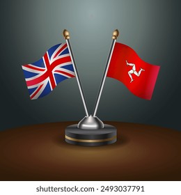 United Kingdom and Isle of Man table flags mark the relationship on a gradient background