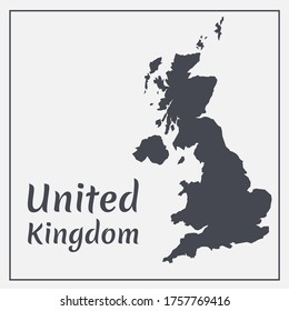 United Kingdom isolated vector map silhouette