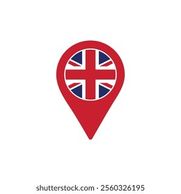 United Kingdom location pin with national flag