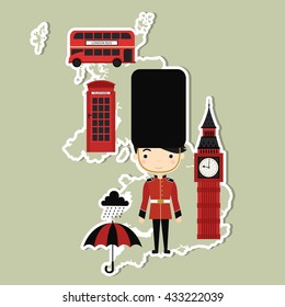 United Kingdom London English Culture Vector Stock Vector (Royalty Free ...