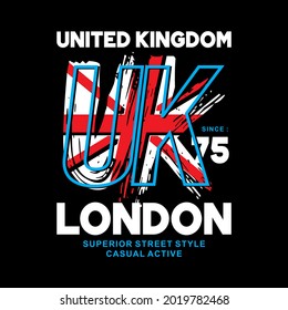 United Kingdom, London, typography design, vector illustration