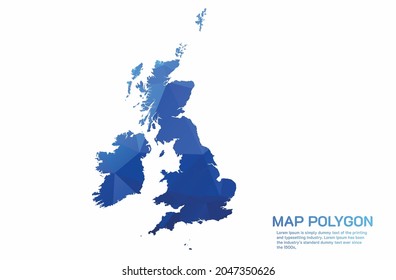 United Kingdom Map Abstract geometric rumpled triangular low poly style gradient graphic on white background