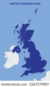 United kingdom map according to mercator projection (Vector)