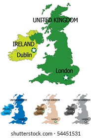 United kingdom map with all maps in separate layers for easy editing