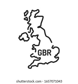 United Kingdom map black line icon. Border of the country. Pictogram for web page, mobile app, promo. UI UX GUI design element. Editable stroke.