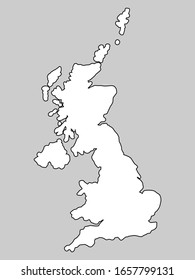 United Kingdom Map black outline vector