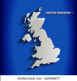 United Kingdom map blue line 3D vector United Kingdom of Great Britain and Northern Ireland