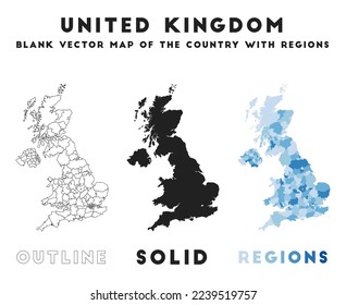 United Kingdom map. Borders of the United Kingdom for your infographic. Vector country shape. Vector illustration.