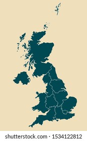 3,821 Uk line map Images, Stock Photos & Vectors | Shutterstock