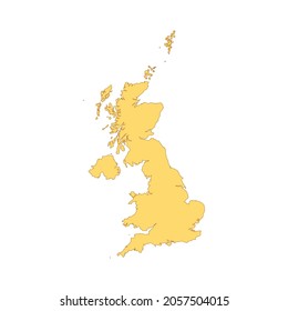 United Kingdom map color line element. Border of the country. UI UX GUI design element. Editable stroke.