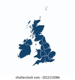 United Kingdom map color vector modern. Silhouette map. on white background. 